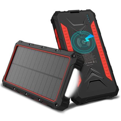 China Portable Solar Panel Charge 16000mAh Waterproof Charger Travel LED Power Bank for sale