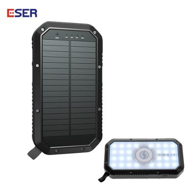 China 2022 New Model Solar Panel Charge Portable Solar Power Bank With LED Lights for sale