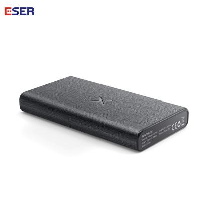 China Fast Charging Support 10000mAh Silm Leather Power Bank With Luminous Light Logo for sale