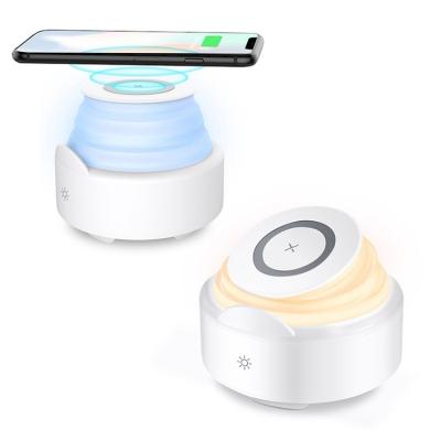 China Wireless charger for mobile phone M32WHot selling factory wholesale price 5w night light phone speaker stand with touch light for sale