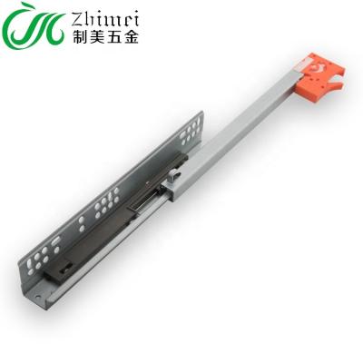 China Modern Cabinet Telescopic Concealed Concealed Bottom Channel Bottom Mount Undermount Soft Narrow Drawer Slides for sale