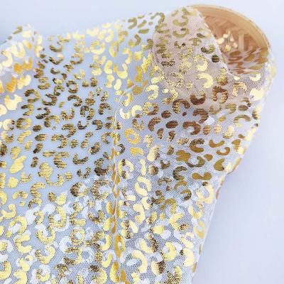 China Gold Anti-static Star Foil Tulle Fabric Foil Fabric Hot Stamp Fabric Tulle For Dress for sale