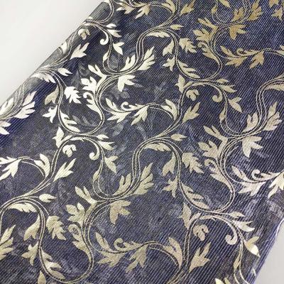 China Antistatic Metallic Silk Fabrics Gold Sliver Foil Metallic Silk Fabric for sale