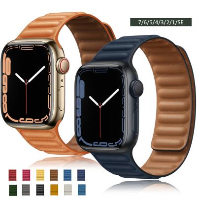 China Nice For Apple Watch Band Designer Leather Strap Manufacturer For I Watch 49/45/44 Mm Replacement Leather Watch Bands for sale