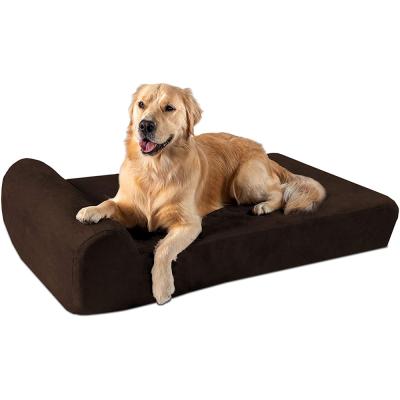 China Large Removable Blanket Luxury Waterproof Washable Dog Bed With Soft Thick Memory Foam For Dogs And Cats for sale