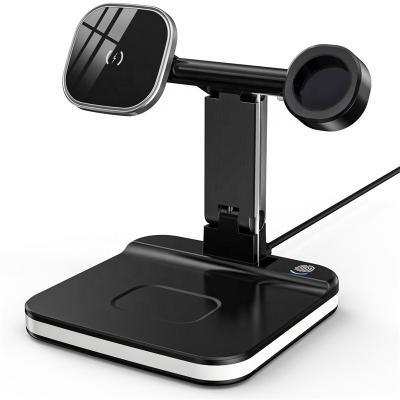 China Mobile Phone 3 in 1 15W Magnetic Fast Wireless Charger Dock For Iphone 13 Pro Wireless Charger For Apple Watch Airpods Pro for sale