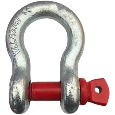 China Heavy Industry Quenched and Tempered US Type G-209 Drop Forged Bow Shackle with Alloy Pins for sale