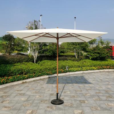 China Sun Shade Wooden Foldable Square Beach Garden Umbrella Parasol Garden 3x3 for sale