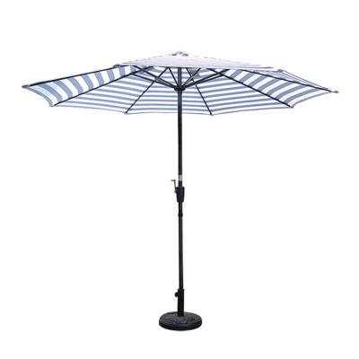 China 8 LED Each Rib Outdoor Beach Patio Striped Umbrellas With Lights Stand Led for sale