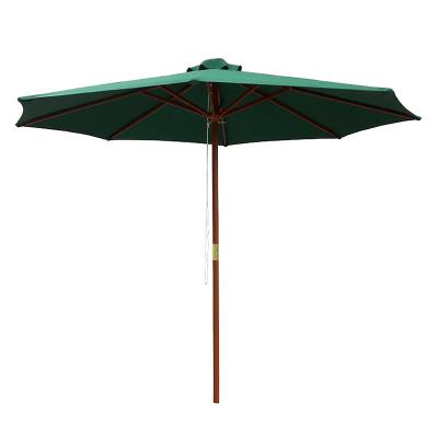 China Sun Shade Wooden Rope Canvas Beach Parasol Sunshade Umbrella Wood Umbrella Uv Outdoor for sale