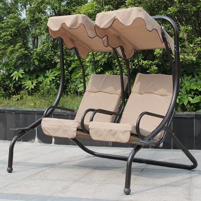 China 2 Seater Contemporary Double Swing Chair Outdoor Hanging Furniture With Metal Rack for sale