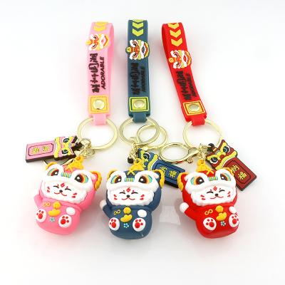 China Customized hot selling goodlucky cat pvc rubber key chain for sale