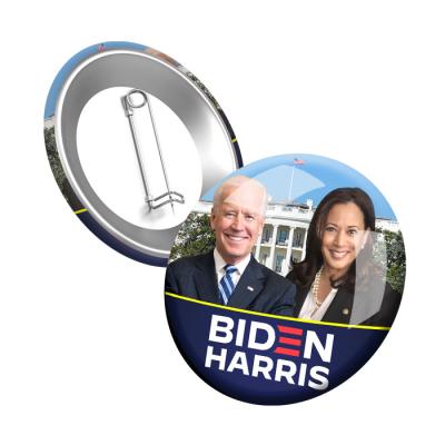 China Magnetic Design Popular Manufacturer Biden Custom Tinplate Button Badge for sale