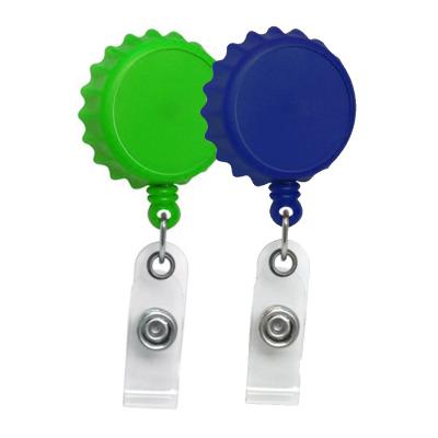 China Plastic Badge Reel Shape Promotion Gift Cork UAE Retractable Key Chain Reel for sale