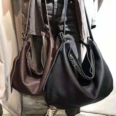 China MESOUL Large Capacity GENUINE LEATHER Women Shoulder Bags Genuine Leather Female Cross Bags Casual Cowhide Handbag Messenger Bag - Contract Programming Bag for sale