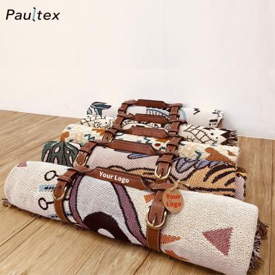 China Custom Wholesale Soft Vintage Woven Camping Blanket Cozy For Outdoor for sale