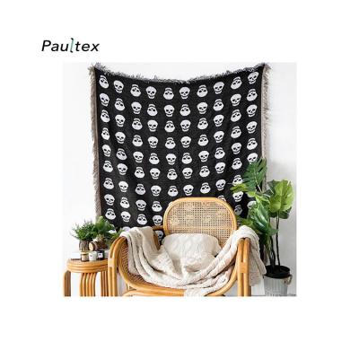 China Selected Cozy Custom Cotton And Polyester Fiber Plaid Throw Blanket Square for sale