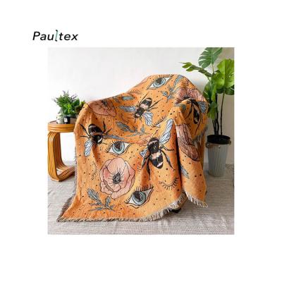 China Anti Fade And Shrink Easily Custom Woven Tapestry Throw Blanket Square for sale