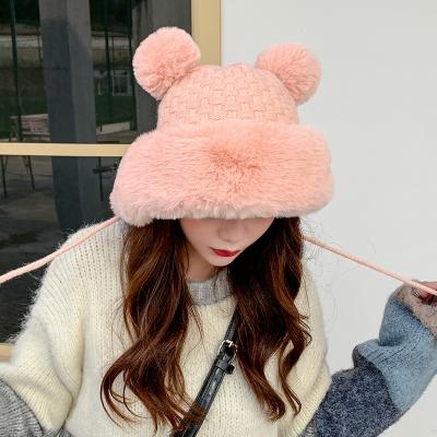 China COMMON wholesale sublimation color smart women's winter felt fashion hats trend two pom poms for sale