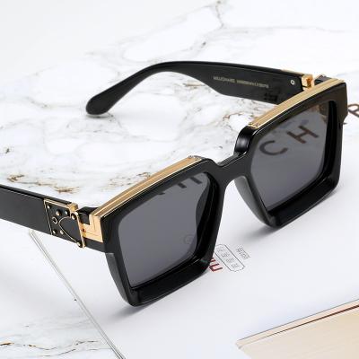 China Luxury Women's Millionaire Square Sunglasses Gold Glass gafas de sol men's Square Frame Sun Glasses Wholesale Environmentally Friendly Glass for sale