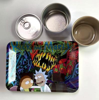 China Custom Logo Printed Metal Tin Plate Food Smoking Rolling Tray for sale