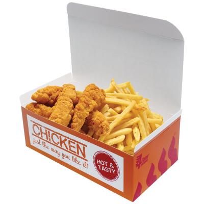 China Recycled Materials Catering Packaging Fried Chicken Box Fast Food Packaging Box Custom Logo for sale