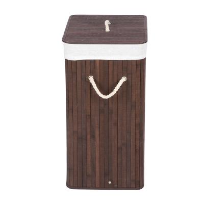 China High Capacity Minimalist Cuboid Home Soft Outdoor Portable Canvas Decoration Popular Laundry Hamper Wooden Lid for sale