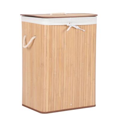 China Wholesale Professional Art Minimalist Brown Natural White Rectangular Gray Convenient Removable Laundry Basket for sale