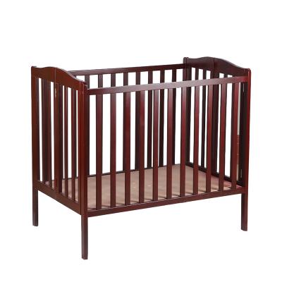 China Modern Soft Outdoor Brown Wood Frame Easy Assemble Hand Carved Pine Wood Crib Twin Bed Twin Crib Hutch for sale