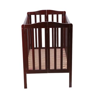 China Modern Hot Selling Easy To Assemble Modern Design Brown Baby Crib Bed Removable Pollution Free Paint Complete Hutch for sale