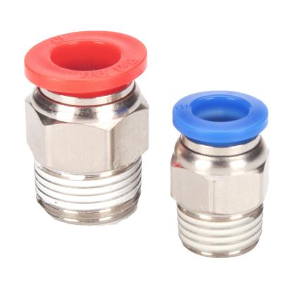 China Hotels PC Tube Fittings Male Straight Air Hose Connector One Touch Quick Connecting Pneumatic Fittings for sale