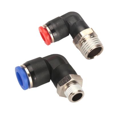 China Hotels PL Tube Fittings Male Straight Air Hose Connector One Touch Quick Connecting Flattening Fittings for sale