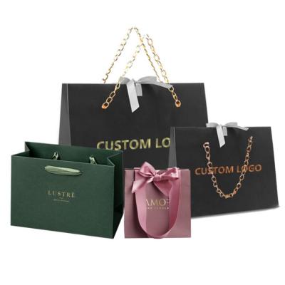 China Recycled Materials Paper Bag Logo Shopping Gift Bag /Kraft Paper Bag Custom Wholesale Printing Paper Bag For Jewelry Packaging for sale