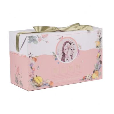 China Recycled Materials Retail Custom Luxury Transparent Lid And Base Cardboard Wholesale Gift Box With Ribbon And Clear Window for sale