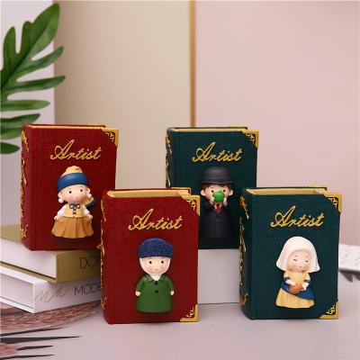 China Folk Creative Art Picture Frame Artist Book Pen Holder To Send Girls Bedroom Room Decoration Small Lamp Decoration New School Gift for sale