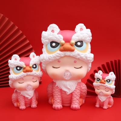 China New Year Rui Animal Enamel Falling Rubber Piggy Bank Durable Gold Sky Unicorn Rui New Year Gift Rotten Piggy Bank Can Be Stored for sale