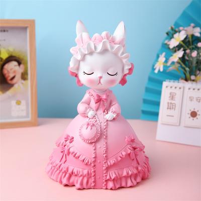 China Creative Nordic Cute Rabbit Girl Heart Girl Piggy Bank Student Gift Coin Storage Room Bedroom Office Decoration Ornaments For for sale