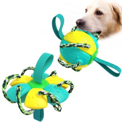 China Dogs Interactive Dog Toys Folding Durable Soccer Ball With Grip Tags For Dogs Puppy Ball for sale