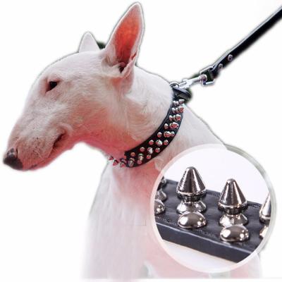 China Personalized Pet Accessories Name Tag American Bully Spike Dog Collar Pet Dog Leather Collar for sale