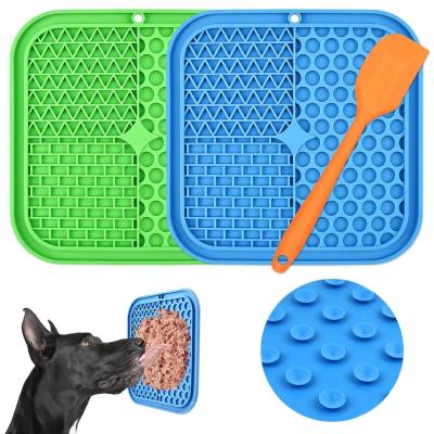 China Viable High Quality Anti-Clog Soft Silicone Slow Food Sucker Lick Dog Pet Food Mat Storage Pet Bowls Feeders for sale