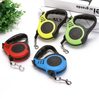 China Adjustable Collars Stocked Pet Accessories Nylon Retractable Automatic Pet Dog Lead Strap Retractable Dog Walking Leash for sale