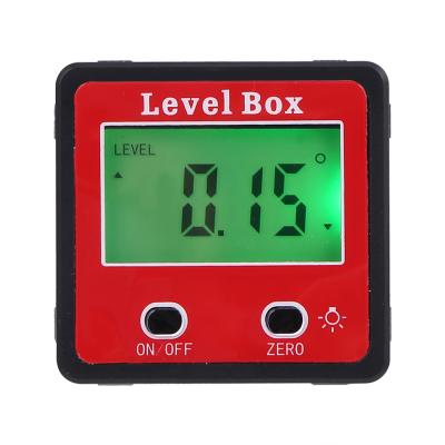 China Horizontal Electronic Level Box Inclinometer Digital Protractor Magnetic Base Angle Measuring Tools Red DZS8009 for sale