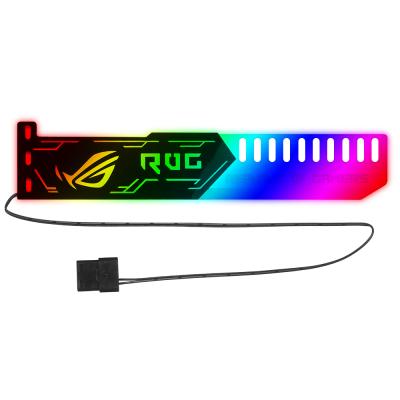 China RGB25 RGB Graphics PC Game Graphics Video Card Holder Support With Light Effect 5V Large 4 Pin RGB Power Supply Holder 25*5.2*0.6cm/9.8*2.0*0.2in for sale