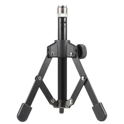 China Tripod Mic Microphone Stands Microphone Holder MS-12 Mini Microphone Foldable Desktop Tabletop for sale