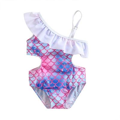 China Breathable Cheap Price Babies Kids Mermaid Swimwear Fish Scale One Piece Swimsuit for sale