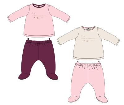 China Breathable Soft Knitted Infant Pajamas Set Toddlers Footie Pajama Two Piece Babies Clothing Sets Newborn for sale