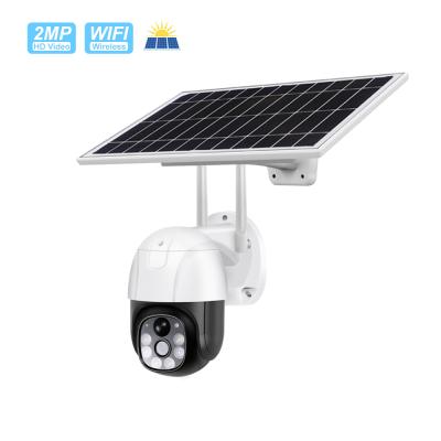 China Verto IP66 1080P Camera Built-in Siren Outdoor Waterproof Solar Power CCTV WIFI Solar IP PTZ Battery Operated Camera for sale