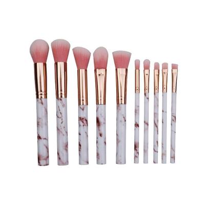 China Angular Blush OEM Marble Pattern Makeup Brush Set 5/10 Pcs for sale