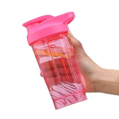 China 2021 Viable OEM 400ml Clear Shake Bottle Protein Replacement Shaker Bottle With Mixing Ball for sale