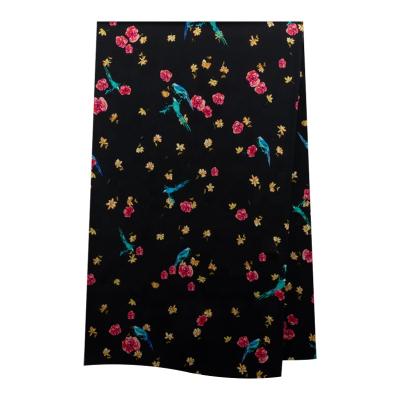 China Breathable hot product silk satin stretch fabric printing pastoralism pattern satin design printed pure silk elastic satin for sale